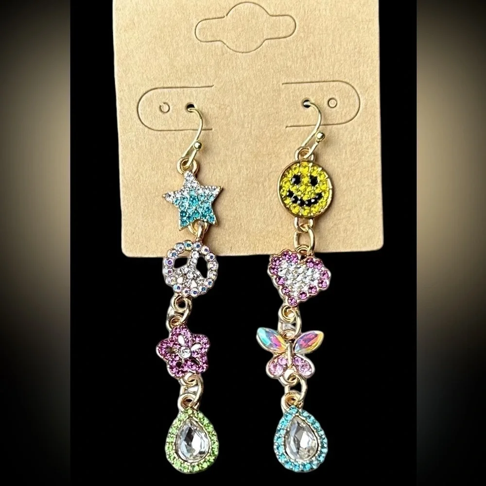 Fun Whimsical Dangle Pierced Earrings With All Things To Make You Smile - Picture 2 of 11